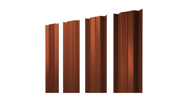Штакетник М-образный В с прямым резом 0.45 Drap RAL 8004 терракота