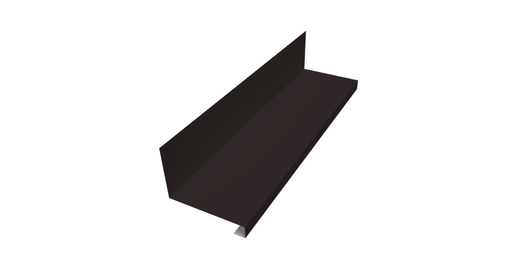 Планка примыкание нижнее к трубе для Кликфальц Pro 0,45 Drap RAL 9005 черный (2м)