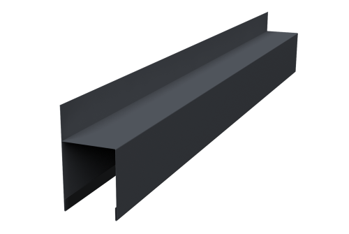 Планка опорная составная внешняя для забора жалюзи Palermo 0,45 Drap TwinColor RAL 7024 мокрый асфальт (2м)
