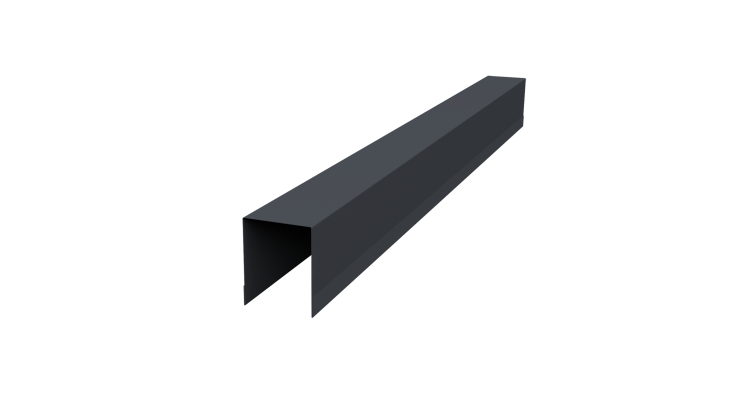 Планка опорная составная внутренняя для забора жалюзи Palermo 0,45 PE-Double RAL 7024 мокрый асфальт (3м)