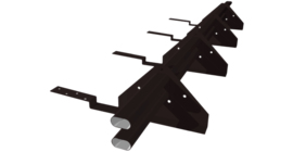 Снегозадержатель трубчатый для композитной черепицы Roman RAL 9005 матовый (3м)